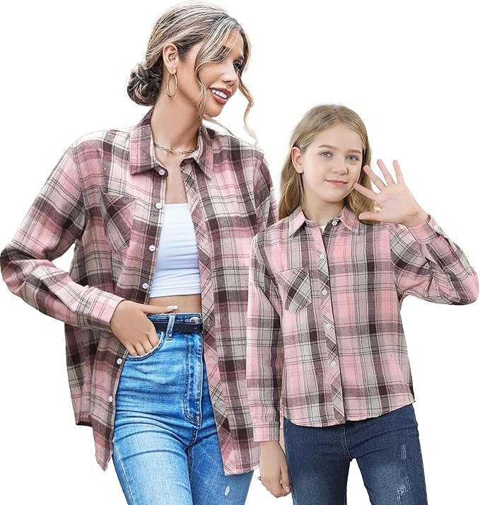 Camisas de Franela a Cuadros Sangtree para damas y niñas