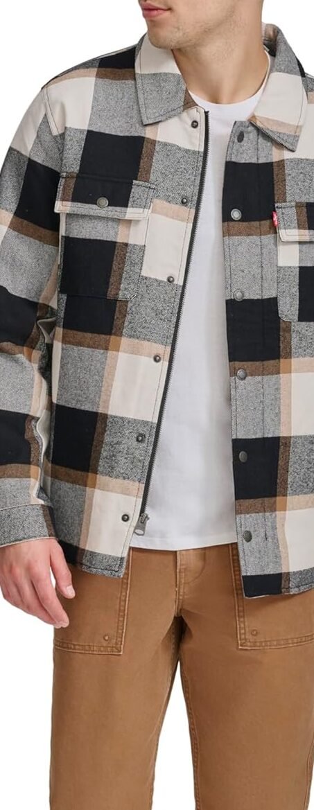 Chaqueta clasica a cuadros para hombres Levis