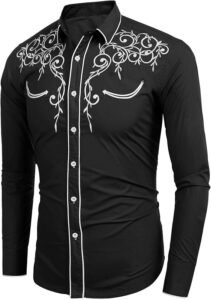 camisa vaquera Coofandy negra